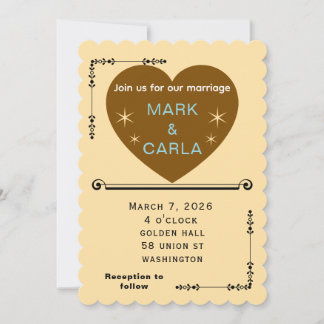 Romantic Minimal Wedding Invitation in Soft Beige.