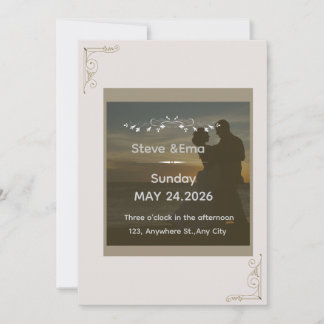 Romantic & Minimal Wedding Invitation Template | E