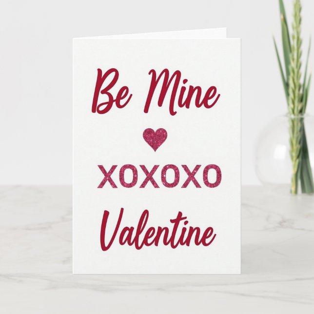 Romantic Minimalist Be Mine Card (Front)