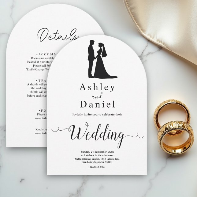 Romantic Minimalist Black And White Classy Wedding Invitation (Creator Uploaded)