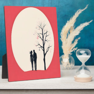 Romantic Minimalist Couple Art Plaque