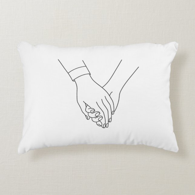 Romantic Minimalist Line Art Throw Pillow – Holdi (Front)