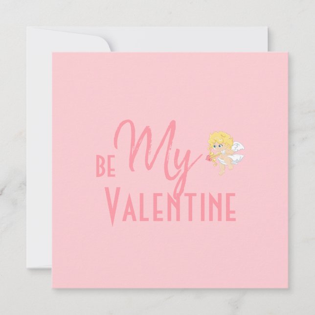 Romantic Minimalist Pink Be My Valentine (Front)