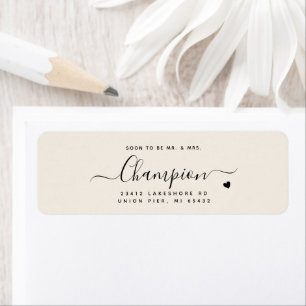 Romantic Minimalist Script Cream Colour Wedding