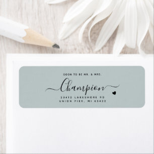 Romantic Minimalist Script Dusty Blue Wedding