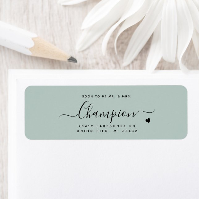 Romantic Minimalist Script Mint Green Wedding (Insitu)