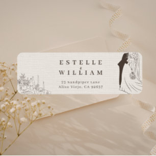 Romantic Minimalist Wedding Return Address Label