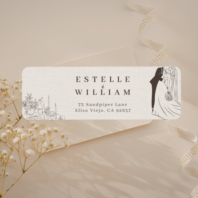 Romantic Minimalist Wedding Return Address Label (Creator Uploaded)