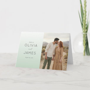 Romantic Mint Minimalist Photo Thank You Card