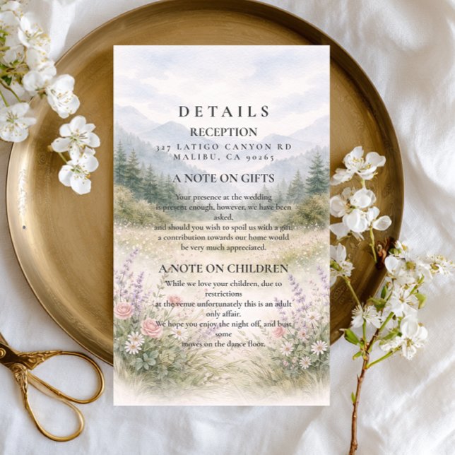 Romantic Misty Mountain Forest Wedding Enclosure Card (Creator Uploaded)