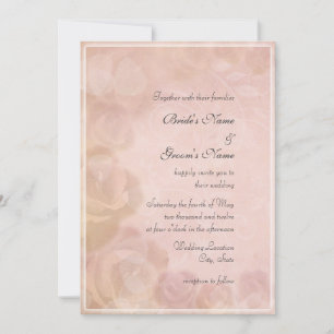 Romantic Misty Rose Custom Wedding Invitations
