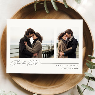 Romantic Modern 4 Photo Wedding Save The Date