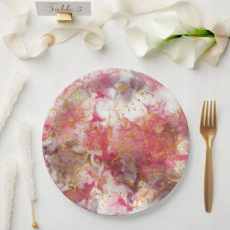 Romantic Modern Abstract Design Paper Plate