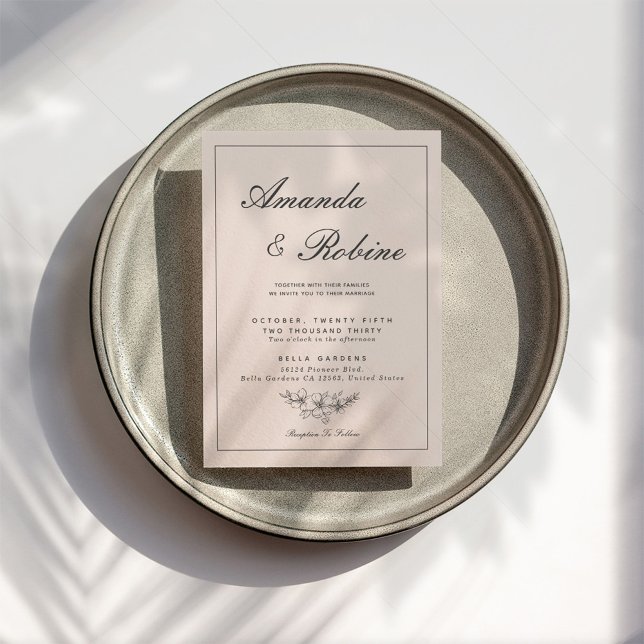 Romantic Modern Blush Pink Wedding Invitation (Creator Uploaded)