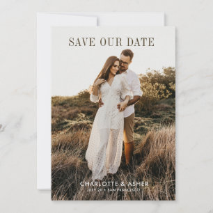 Romantic Modern Couple Photo Save The Date