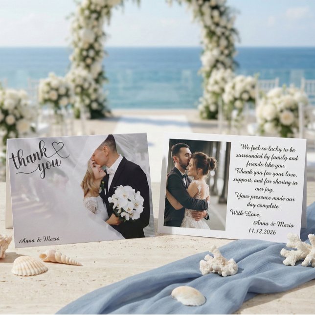 Romantic Modern Ethereal Photo Wedding Thank You Card (Creator Uploaded)