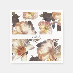 Romantic Modern Flower Floral Wedding Napkin