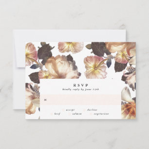 Romantic Modern Flower Floral Wedding RSVP Card