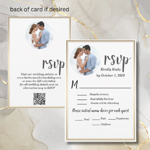 Romantic Modern Photo Wedding RSVP Card