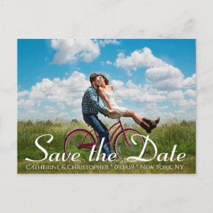 Romantic Modern Save the Date Photo Wedding Postcard