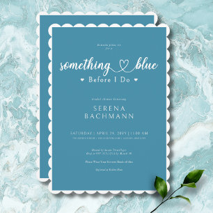 Romantic Modern Something Blue Before I Do Shower Invitation