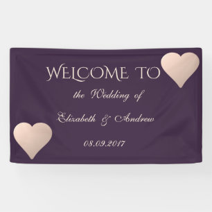 Romantic Modern Stylish Hearts  Wedding Banner