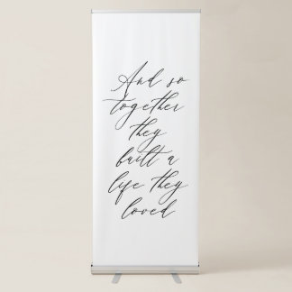 Romantic Modern Wedding Decor & Photo Backdrop Retractable Banner