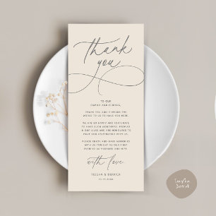 Romantic Modern Wedding Reception Thank You Card