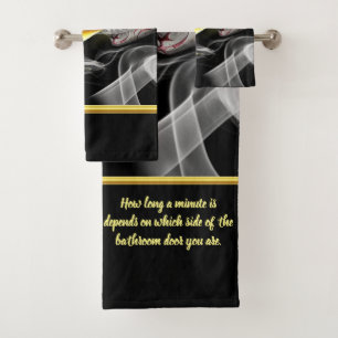 Romantic modern with a Skull Drinking and smoke Ba Bath Towel Set