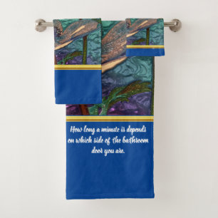 Romantic modern with gold foil glass flower bl bat bath towel set