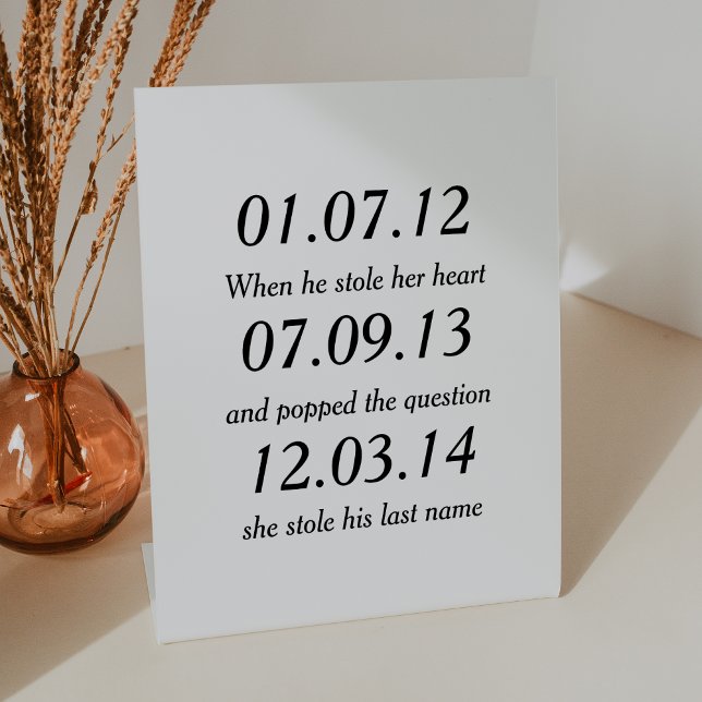 Romantic Moments Personalised Dates Custom Wedding Pedestal Sign (Creator Uploaded)
