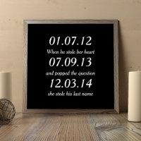 Romantic Moments Personalised Dates Custom Wedding