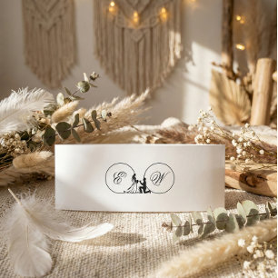 Romantic Monochrome Silhouette Invitation Belly Band