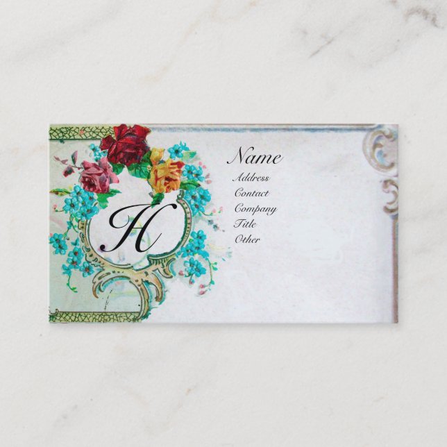 ROMANTIC MONOGRAM 3 BUSINESS CARD (Front)
