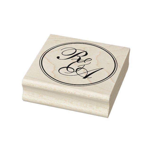 Romantic Monogram Wedding  Rubber Stamp (Stamp)