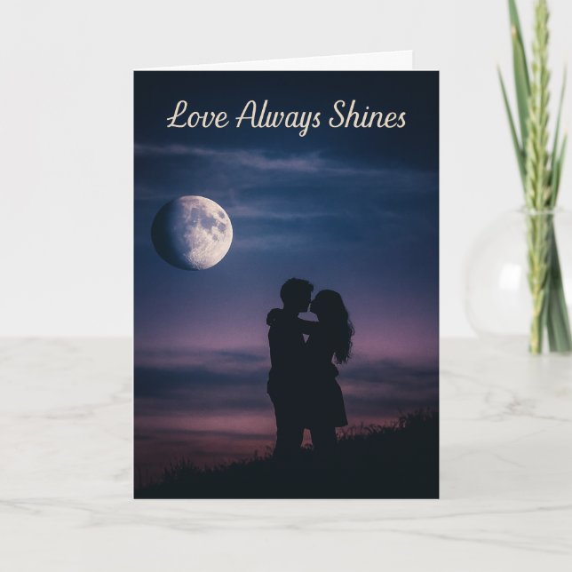 Romantic Moonlight Love Always Shines Night Sky Card (Front)