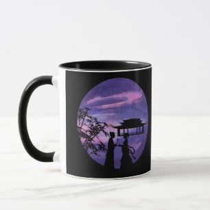 Romantic Moonlight Silhouette Asian Love Story art Mug