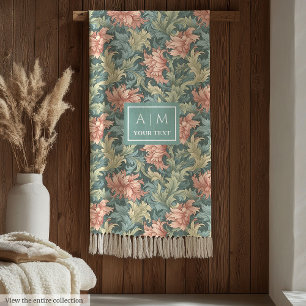 Romantic Morris style pimpernel personalized cozy  Fleece Blanket