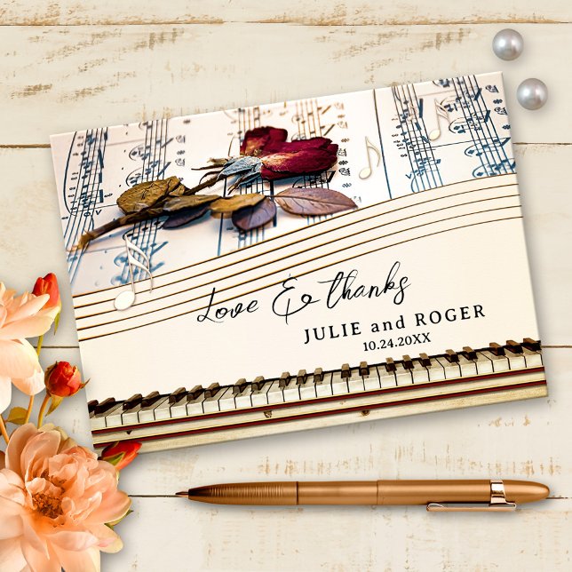 Romantic Music Custom Photo Wedding Thank You Card (Creator Uploaded)