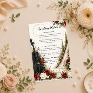 Romantic Musical Garden Elegance Wedding Enclosure Card