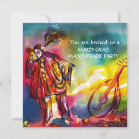 ROMANTIC MUSICAL PIERROT AND ROSES Mardi Gras