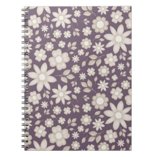 Romantic Muted Plum Watercolor Floral Botanical Notebook