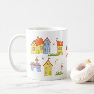 Romantic My sweet little town Minimalist    Coffee Mug