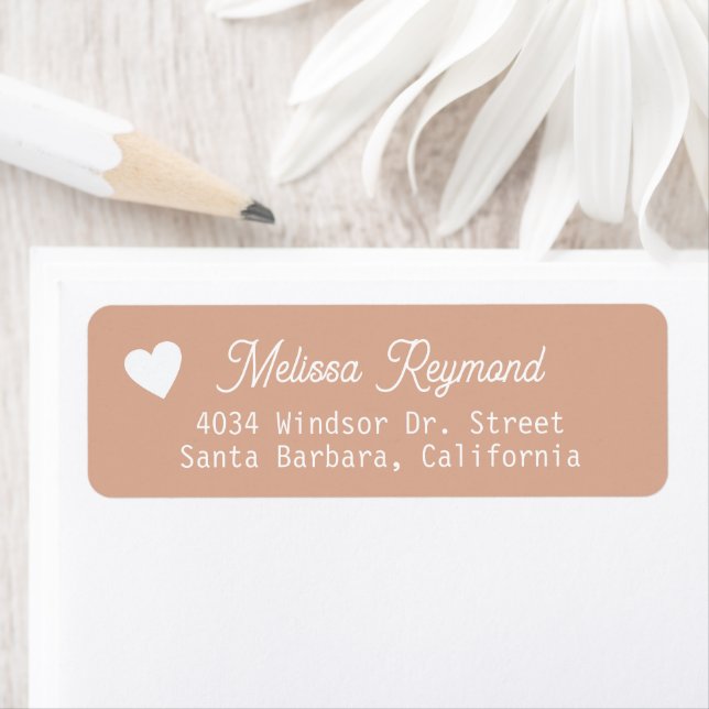 Romantic Name Dusty Rose Address Label with Heart (Insitu)