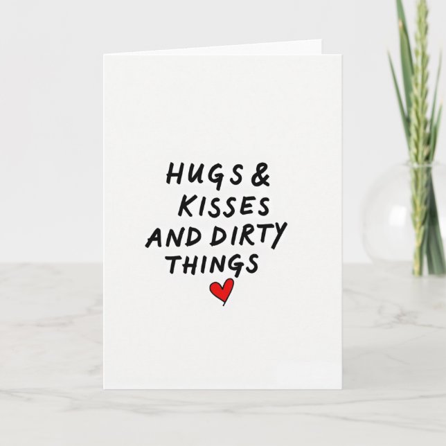 Romantic Naughty Hugs Kisses Card (Front)