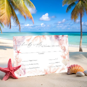 Romantic Nautical Wedding Meal Choice RSVP Card