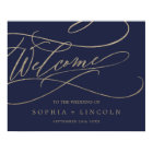 Romantic Navy Calligraphy Welcome Wedding