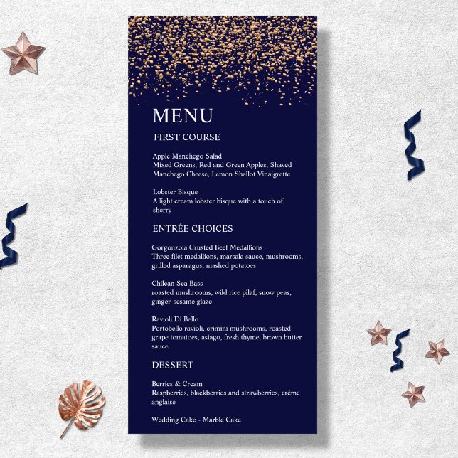 Romantic Navy Rose Gold Stardust Menu (Creator Uploaded)