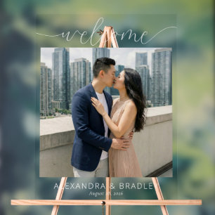 Romantic Neutral Minimalist Photo Acrylic Sign