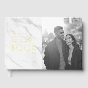 Romantic Neutral Minimalist Photo Guest Book